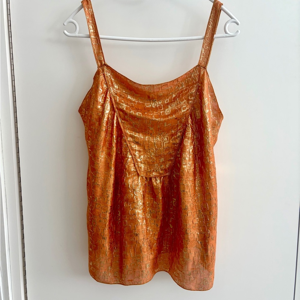 Missoni Metallic Orange Gold Tank Top - M